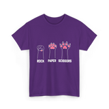 Rock Paper Scissors Cat Paw Game T-Shirt - Purple