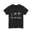 Rock Paper Scissors Cat Paws Cat T-Shirt - Black