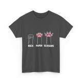 Rock Paper Scissors Cat Paws Cat T-Shirt - Dark Heather