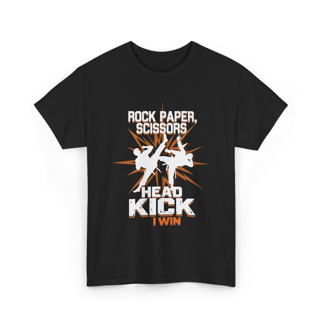 Rock Paper Scissors Head Kick T-Shirt - Black