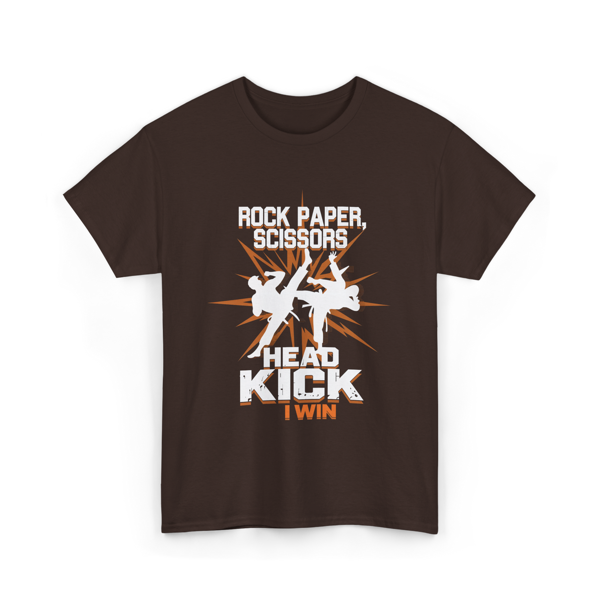 Rock Paper Scissors Head Kick T-Shirt - Dark Chocolate