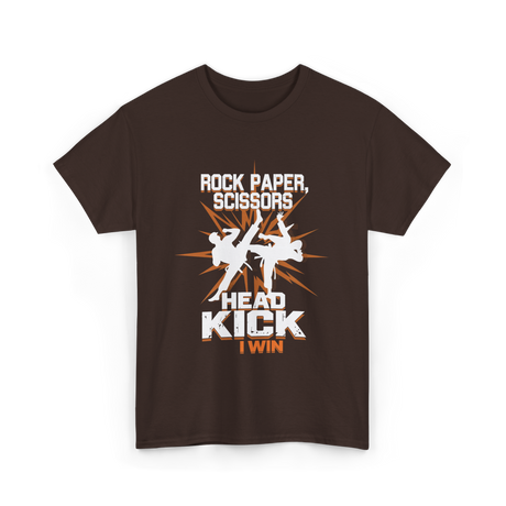 Rock Paper Scissors Head Kick T-Shirt - Dark Chocolate