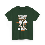 Rock Paper Scissors Head Kick T-Shirt - Forest Green