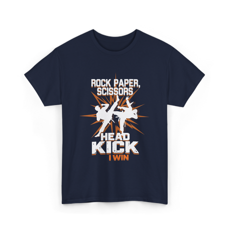 Rock Paper Scissors Head Kick T-Shirt - Navy