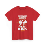 Rock Paper Scissors Head Kick T-Shirt - Red