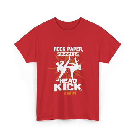 Rock Paper Scissors Head Kick T-Shirt - Red