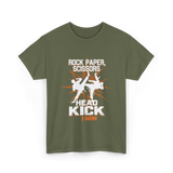 Rock Paper Scissors Head Kick T-Shirt - Military Green