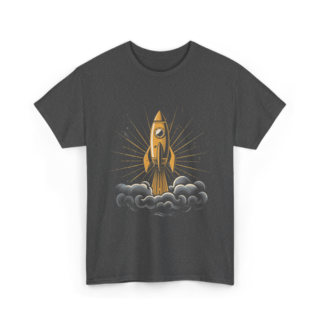 Rocket Retro Spacecraft Galaxy T-Shirt - Dark Heather