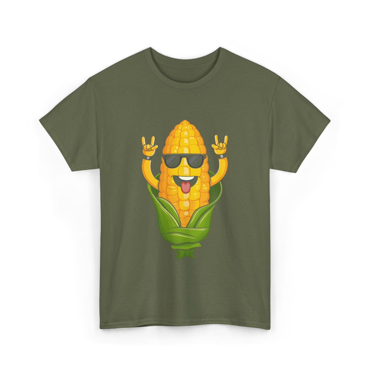 Rockin Corn Corn Lovers T-Shirt - Military Green