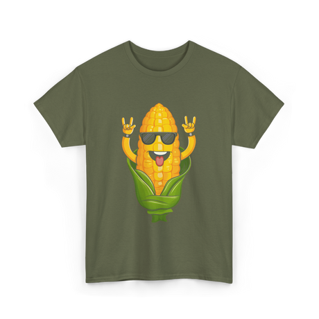 Rockin Corn Corn Lovers T-Shirt - Military Green