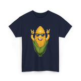 Rocking Corn Character Corn T-Shirt - Navy