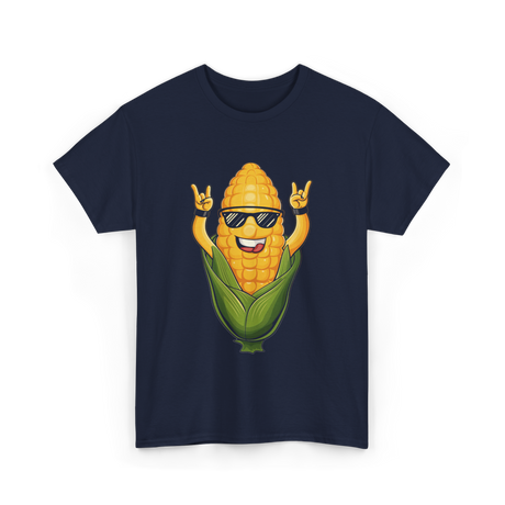 Rocking Corn Character Corn T-Shirt - Navy