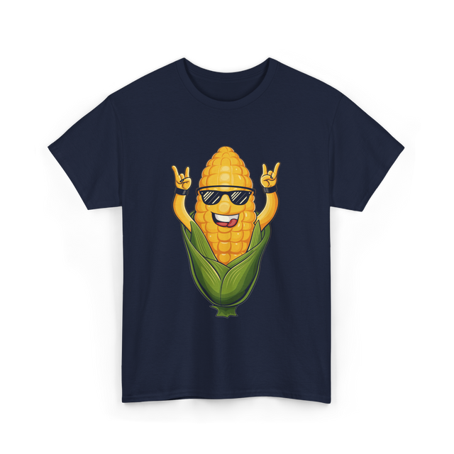 Rocking Corn Character Corn T-Shirt - Navy