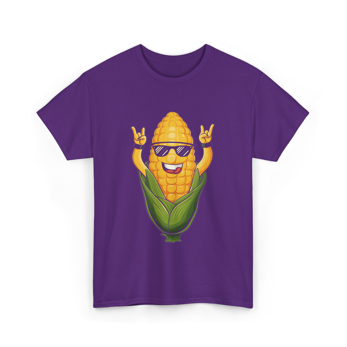 Rocking Corn Character Corn T-Shirt - Purple