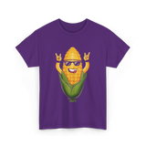 Rocking Corn Character Corn T-Shirt - Purple