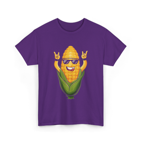 Rocking Corn Character Corn T-Shirt - Purple