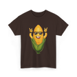 Rocking Corn Character Corn T-Shirt - Dark Chocolate