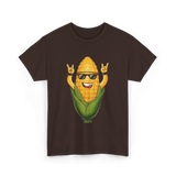 Rocking Corn Character Corn T-Shirt - Dark Chocolate