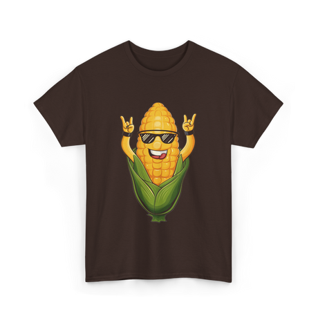 Rocking Corn Character Corn T-Shirt - Dark Chocolate