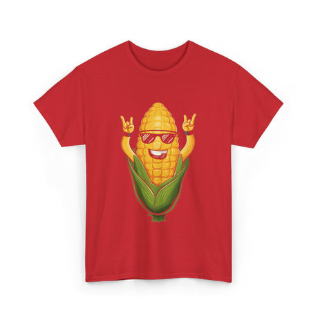 Rocking Corn Character Corn T-Shirt - Red