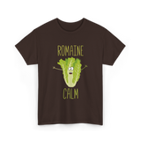 Romaine Calm Gardening Humor T-Shirt - Dark Chocolate