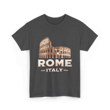 Rome Italy Colosseum Travel T-Shirt - Dark Heather