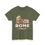 Rome Italy Colosseum Travel T-Shirt - Military Green