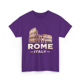 Rome Italy Colosseum Travel T-Shirt - Purple