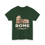 Rome Italy Colosseum Travel T-Shirt - Forest Green