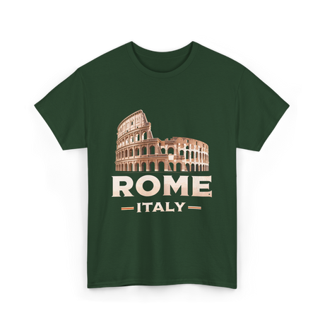 Rome Italy Colosseum Travel T-Shirt - Forest Green