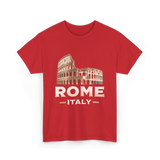 Rome Italy Colosseum Travel T-Shirt - Red