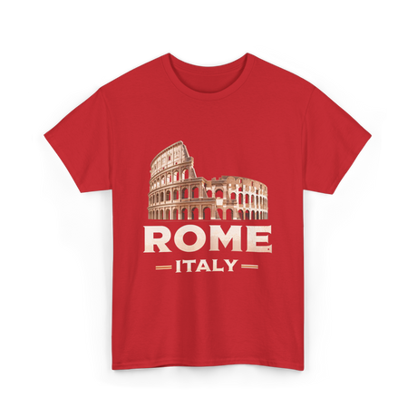 Rome Italy Colosseum Travel T-Shirt - Red