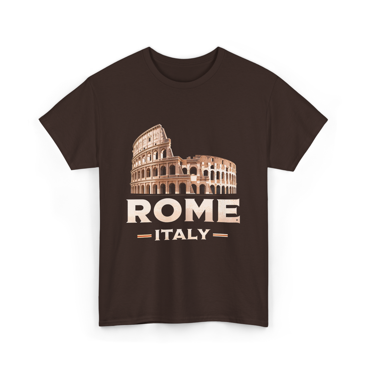 Rome Italy Colosseum Travel T-Shirt - Dark Chocolate