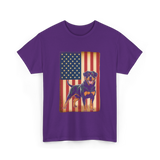 Rottweiler American Flag Dog Lover T-Shirt - Purple