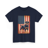 Rottweiler American Flag Dog Lover T-Shirt - Navy