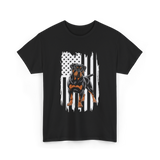 Rottweiler American Flag Rottweiler T-Shirt - Black