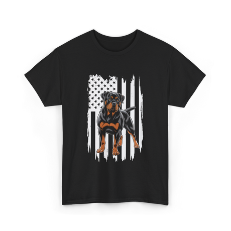 Rottweiler American Flag Rottweiler T-Shirt - Black