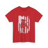 Rottweiler American Flag Rottweiler T-Shirt - Red