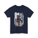 Rottweiler American Flag Rottweiler T-Shirt - Navy