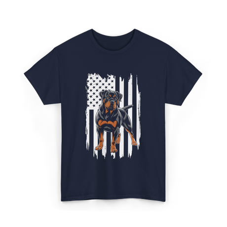 Rottweiler American Flag Rottweiler T-Shirt - Navy