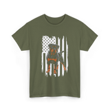 Rottweiler American Flag Rottweiler T-Shirt - Military Green