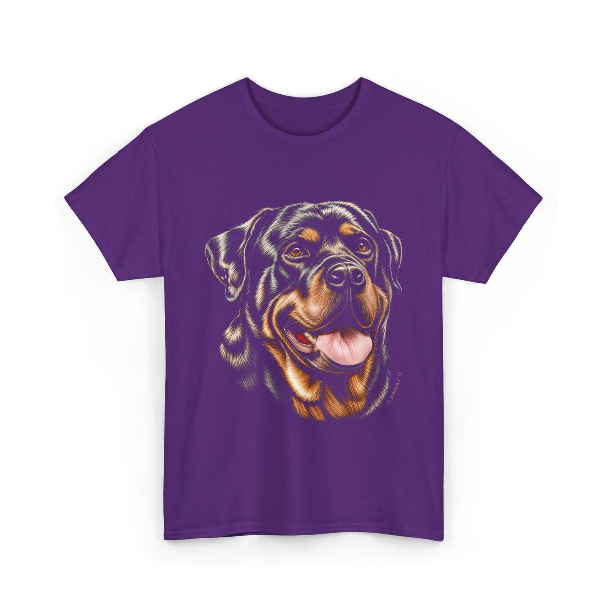 Rottweiler Portrait Dog Rottweiler T-Shirt - Purple