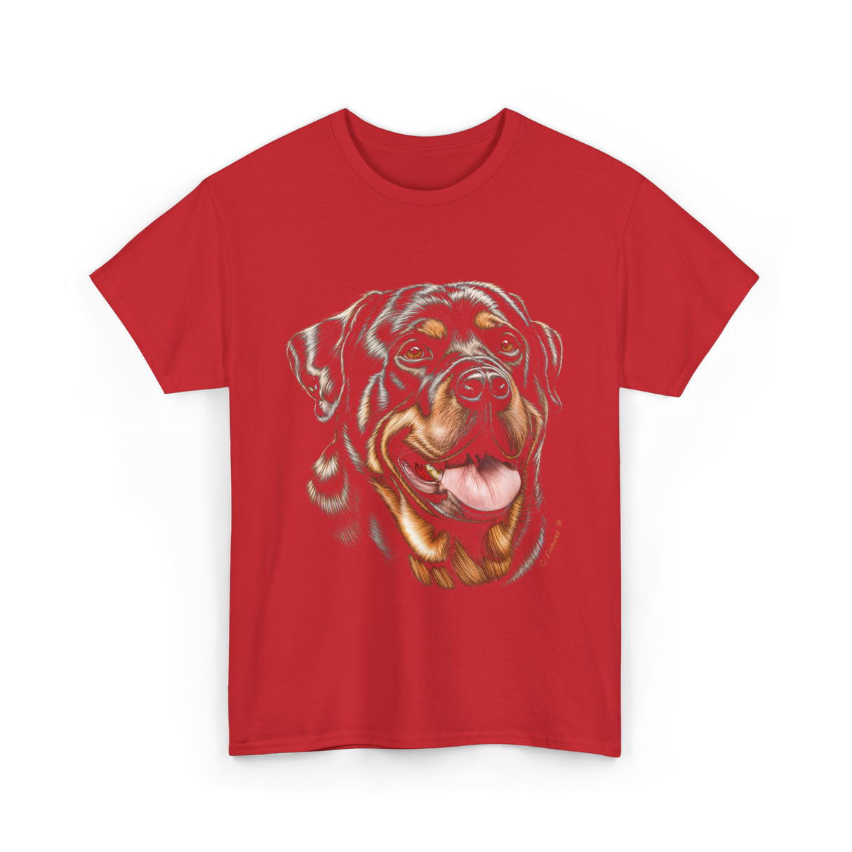 Rottweiler Portrait Dog Rottweiler T-Shirt - Red