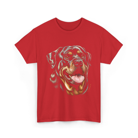 Rottweiler Portrait Dog Rottweiler T-Shirt - Red