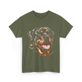 Rottweiler Portrait Dog Rottweiler T-Shirt - Military Green