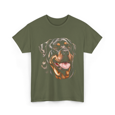 Rottweiler Portrait Dog Rottweiler T-Shirt - Military Green