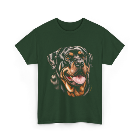 Rottweiler Portrait Dog Rottweiler T-Shirt - Forest Green