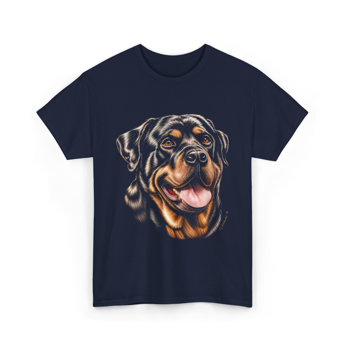 Rottweiler Portrait Dog Rottweiler T-Shirt - Navy