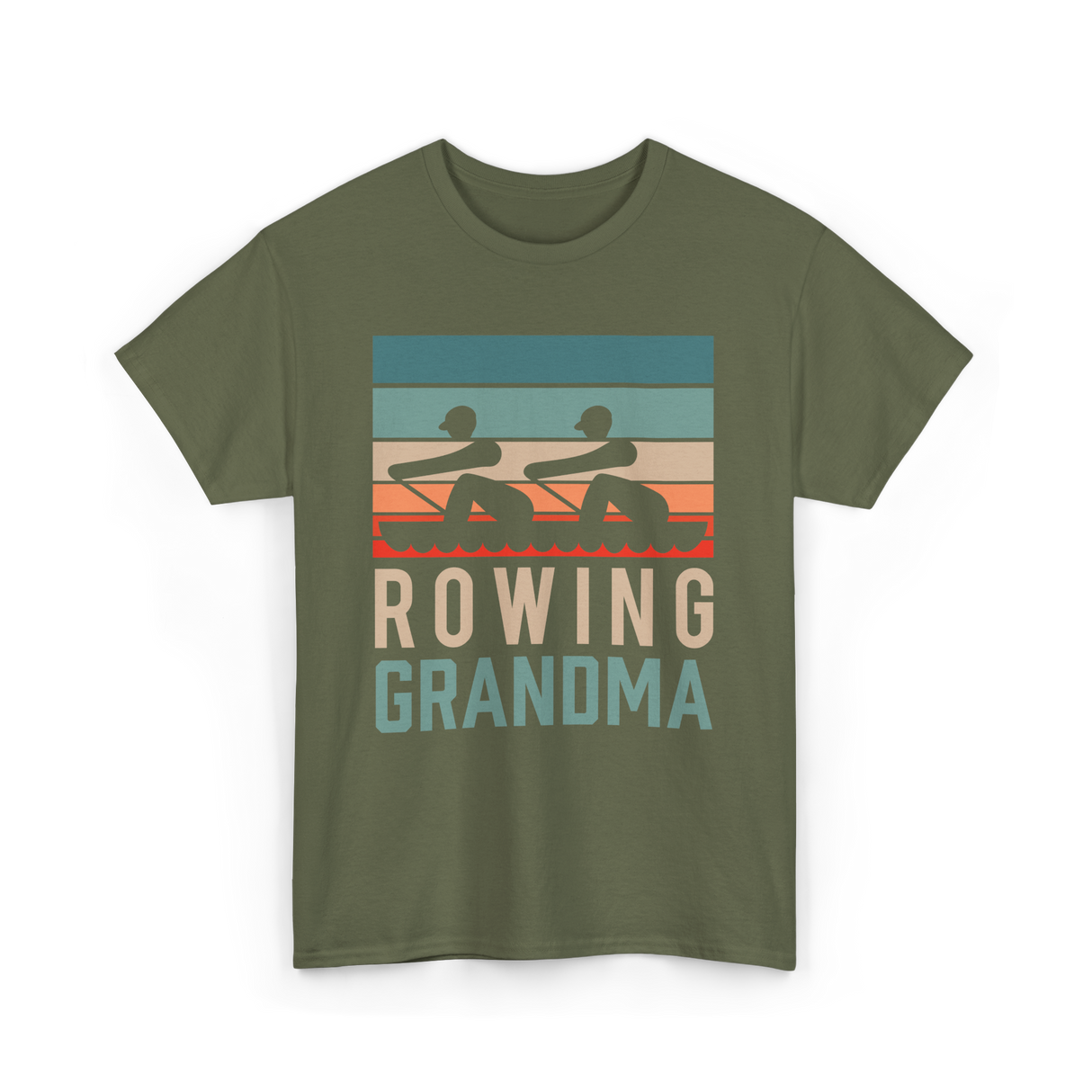 Rowing Grandma Rowing Rower T-Shirt - Military Green