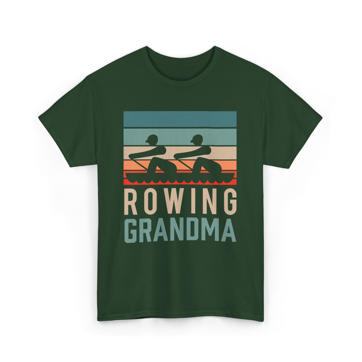 Rowing Grandma Rowing Rower T-Shirt - Forest Green